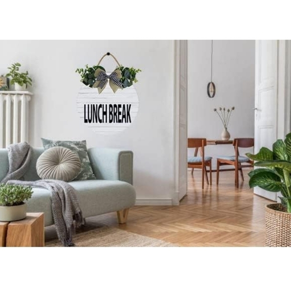 Lunch Break Rustic Farmhouse Wooden Door Sign - Picture 3 of 8